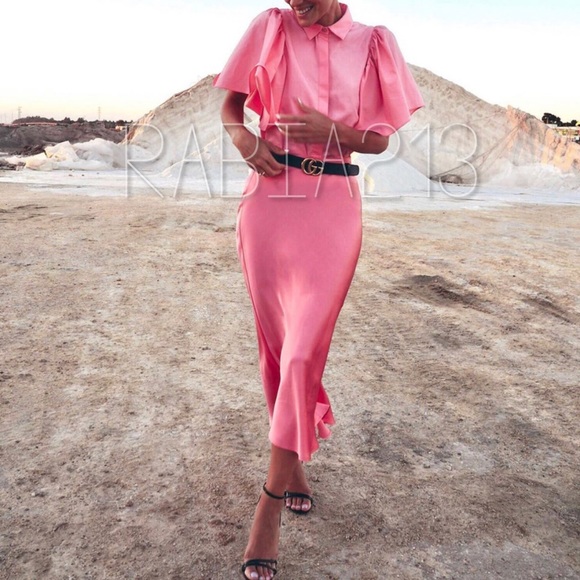 LAST 1!🔥ZARA PINK SATIN SKIRT - Picture 7 of 16